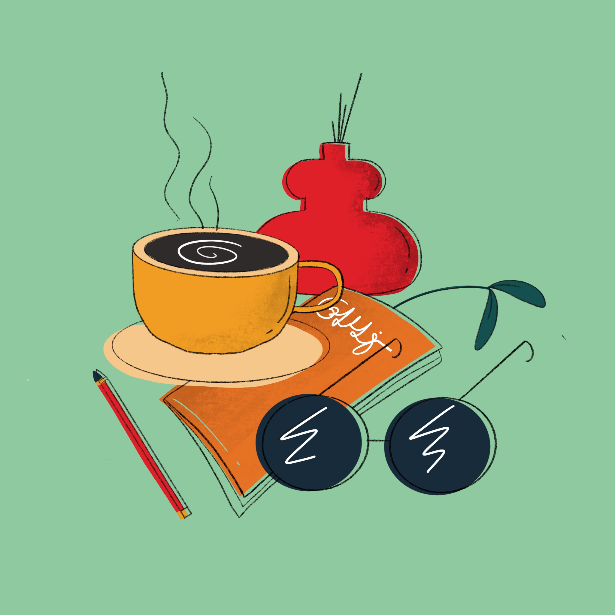 Breakfast animation breakfast coffee cup design editorial graphic design illustration morning motion graphics photoshop sun glasses table vector