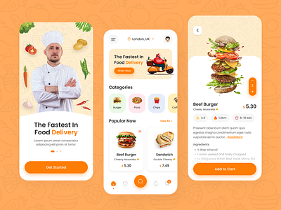 Food Delivery App app app design delivery delivery service design eat food food app food delivery app food delivery application food design food order foodie mobile mobile food app online order restaurant ui ux