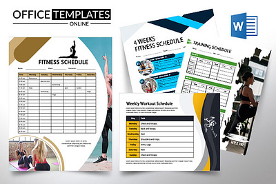 Professional Fitness Schedule Formats for MS Word workouttemplates