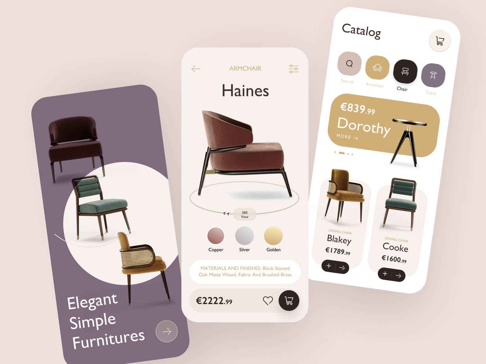 Furniture store Mobile app by Anastasia Golovko on Dribbble