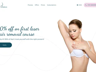 Laser hair removal, beauty healthcare website beauty healthcare website design graphic design laser hair removal minimal ui ux