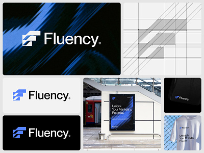 Fluency©️ advertising agency blue brand branding design flow fluency icon logo logodesign marketing minimal saas smartlogo startup strategy