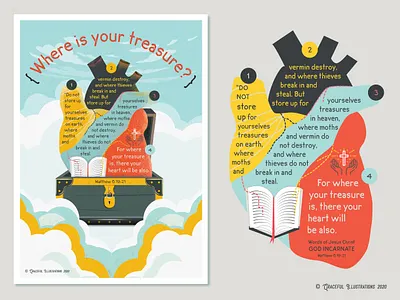 Where is your treasure? bible digital art drawing illustration jesus christ life treasure treasures vector