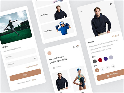 E-commerce Sport Shop Design adobe xd app brown desveloping ecommerce graphic design movile phone responsive sport ui web