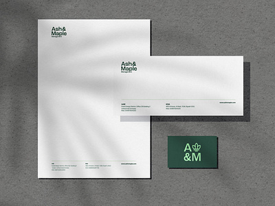 Ash & Maple Management - Brand Stationery brandidentity branding creative design designer graphic design logo logodesign marketing mockups portfolio uiux website