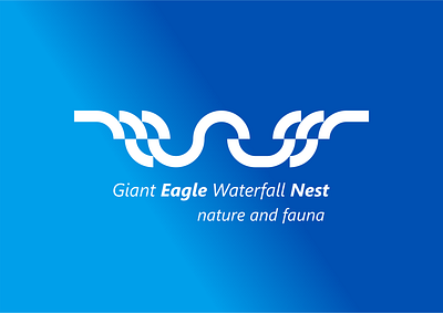 Giant Eagle Waterfall Nest design icon illustration logo typography логотип