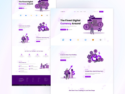 The Aexocoinz, It's a Crypto Currency Landing Page Design adobe xd apps design branding design figma graphic design landing page design mobile view ui uiux design ux