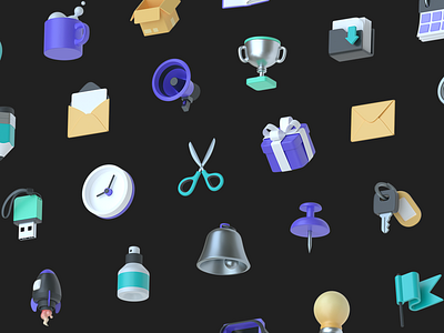 Essentials 3D Objects 3d 3d icons blender box clock cup envelope figma folder gift icons letter mug render rocket sanitizer set ui usb web