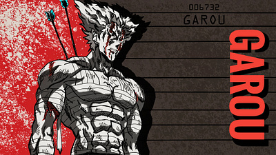 Garou - One Punch Man adobe anime design digital art garou illustration one punch man photoshop