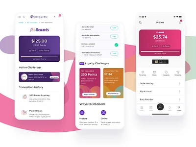 SalonCentric Loyalty Concepts loyalty mobile product ui