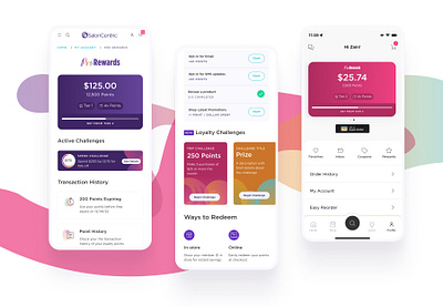 SalonCentric Loyalty Concepts loyalty mobile product ui
