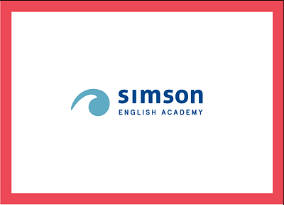 Simson English Academy Logo blue branding english icon logo school wave