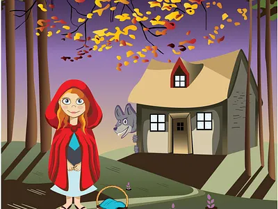 Little Red Riding Hood 2d animal artwork character character design color cute design digital illustration girl illustration illustration art illustrator redridinghood vector art vector illustration