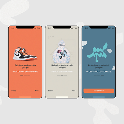 Onboarding Screens for APP app mobile app onboarding screens sneaker ui