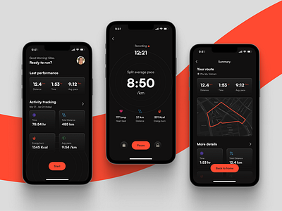 Running app app desing card design clean dark ui clean dasboard clean design clean running app clean ui dark ui dashboard ui design running app running design sport app sport ui