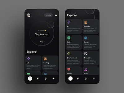 AI Conversational Chatbot App ai ai assistant app art artificial intelligence assistant bot chat chatbot chatgpt creative dashboard figma gpt minimal mobile design product design promt ui ux