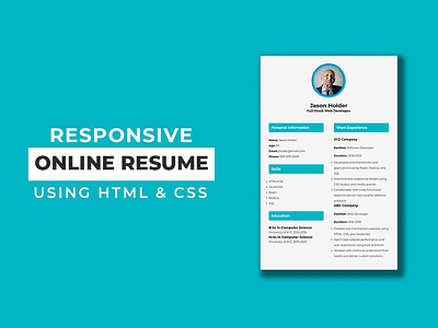Responsive Resume CV Website css css3 divinectorweb frontend html html5 online cv online resume responsive webdesign