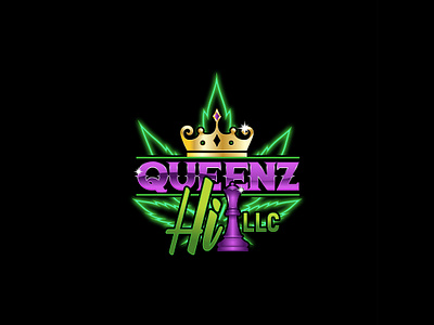 QUEENZ HI CANNABIS WEED HEMP CBD LOGO DESIGN cbd logo design