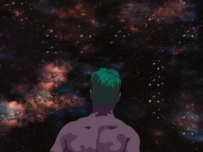 Space Swim design illustration