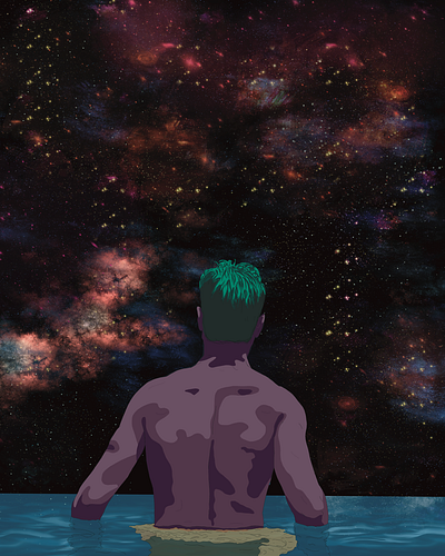 Space Swim design illustration