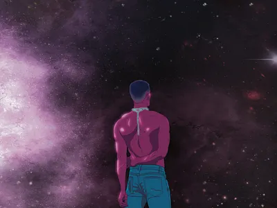 Pink Space design illustration