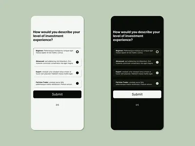 Select User Type 064 dailyui experience invest investment level mobile stocks trader type ui uidesign user