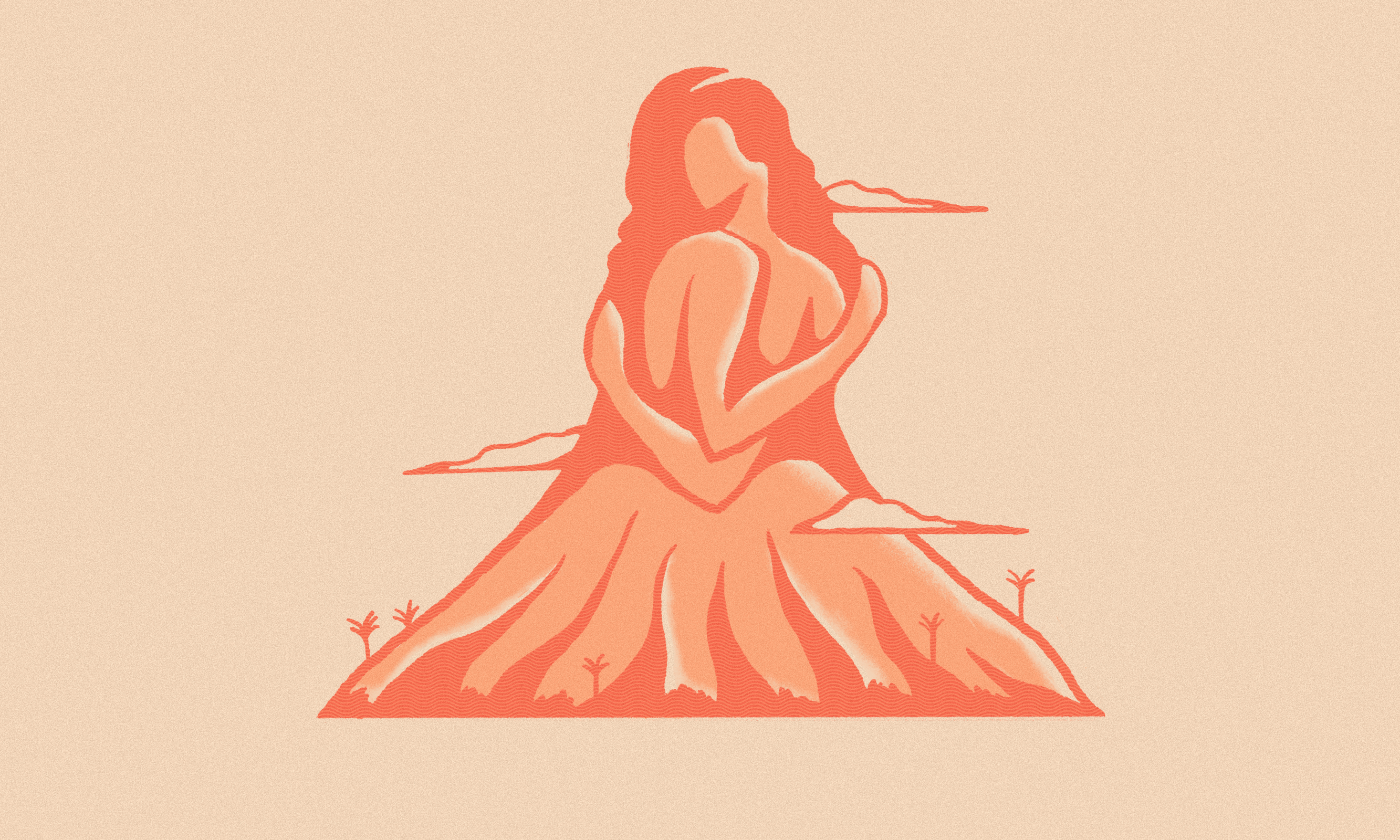 36 Days of Type A 36days 36daysoftype a hug illustration island logo palm tree type volcano woman