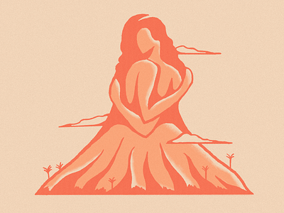 36 Days of Type A 36days 36daysoftype a hug illustration island logo palm tree type volcano woman