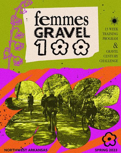 Femmes Gravel 100 Flyer brand design cycling graphic design logo design