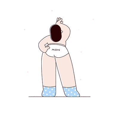Days of the Week animation body positivity booty butt character dancing girls underwear women