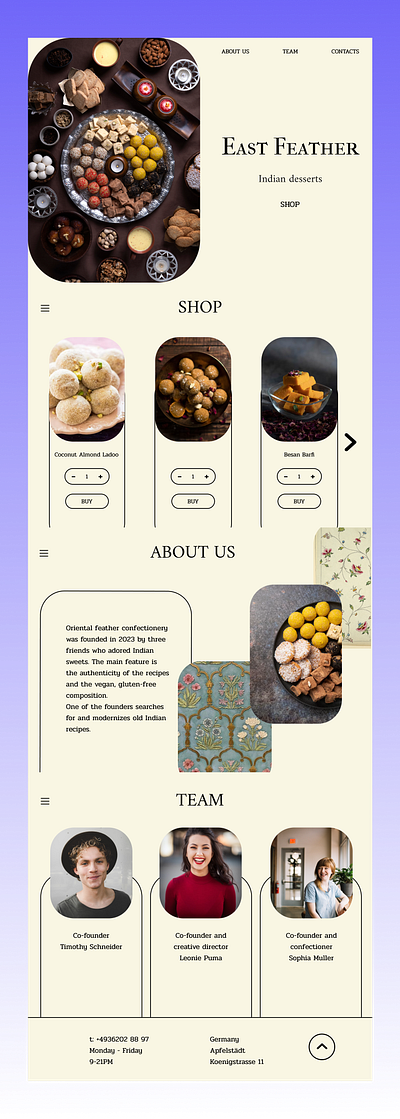 Webpage UI/UX design Indian desserts desserts figma uiux design webpage