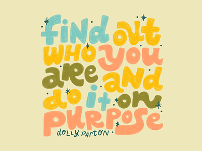 2023 mantra dolly parton encouragement illustration lettering mantra procreate quote type