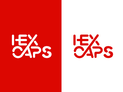 HEXCAPS wordmark logo 3d animation branding design graphic design illustration logo ui ux vector