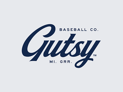 Gutsy Athletic Baseball Alternative Logotype Version adobe illustrator ai blue branding concept daily design graphic design illustration logo minimal typography vector