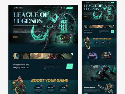 League of Legends Boosting Website boosting branding design elementor figma figma design graphic design interaction design landing page league of legends league of legends boosting lol sweden ui ux website wordpress