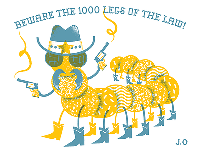 1000 Legs of the Law cowboy editorial editorial illustration illustration james olstein james olstein illustration lawman millapede texture western