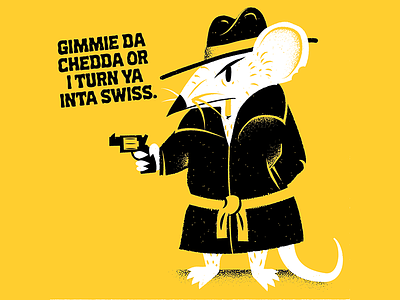 Chedda cheese detective editorial editorial illustration funny illustration james olstein james olstein illustration rat texture