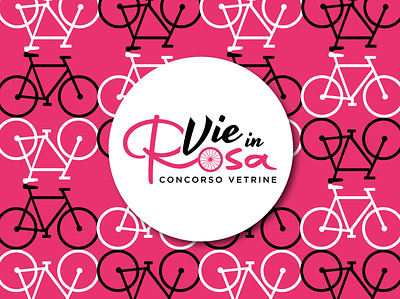 "Vie in Rosa" Concorso Vetrine adobe adobe illustrator allestimento branding bycicle concorso vetrine design giro ditalia graphic design logo pink vector