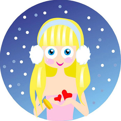 snow girl blondie children s illustration cute girl digital illustration happywibes illustration snow