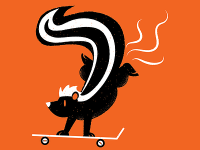 Stink Skate editorial editorial illustration illustration james olstein james olstein illustration skateboard skunk stinky texture