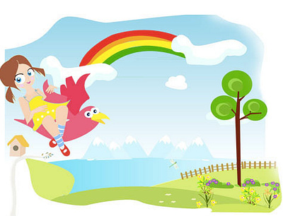 dream pink bird bird children s illustration cute girl digital illustration dream happywibes illustration summerwibes