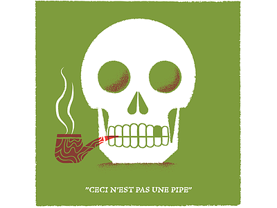 Not a Pipe. editorial editorial illustration illustration james olstein james olstein illustration magritte pipe skull texture this is not a pipe