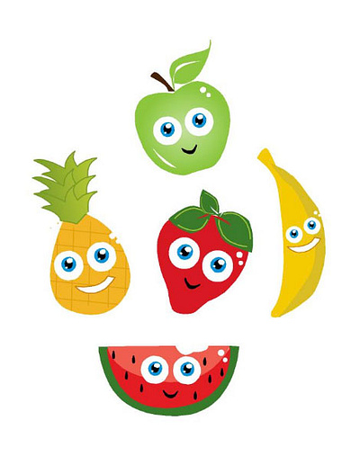 happy fruits children s illustration digital illustration happyfruits happywibes illustration