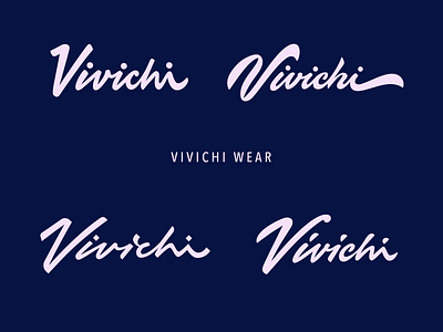 Vivichi branding calligraphy clothing custom design elegant flow handwritten identity illustration lettering logo personal retro script signature type vintage wear womens