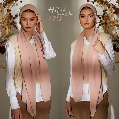 Hijab Mockup Pack 17.2 apparel clothes design download fabric fashion female girl hijab mockup model psd scarf shawl template textile woman