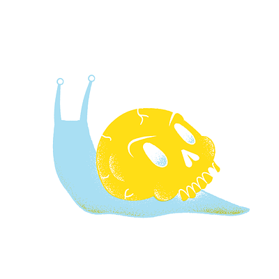 Snail Skull 2 color editorial editorial illustration illustration james olstein jamesolstein illustration skull slow death snail texture