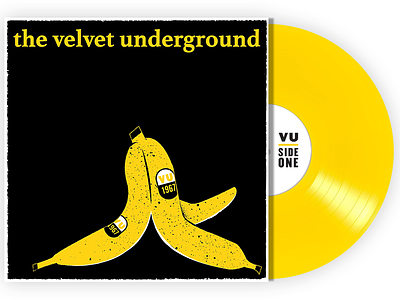 Velvet Underground - VU vinyl mock up editorial editorial illustration illustration james olstein james olstein illustration packaging design record record cover design texture typography velvet underground vinyl vu
