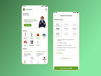 Insurance App with Personalized Coverage app design insuranceapp ui ux
