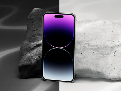 iPhone Pro 14 Mockup - Light & Dark + Gold & Purple Filters 3d apple color design filter iphone mockup photoshop