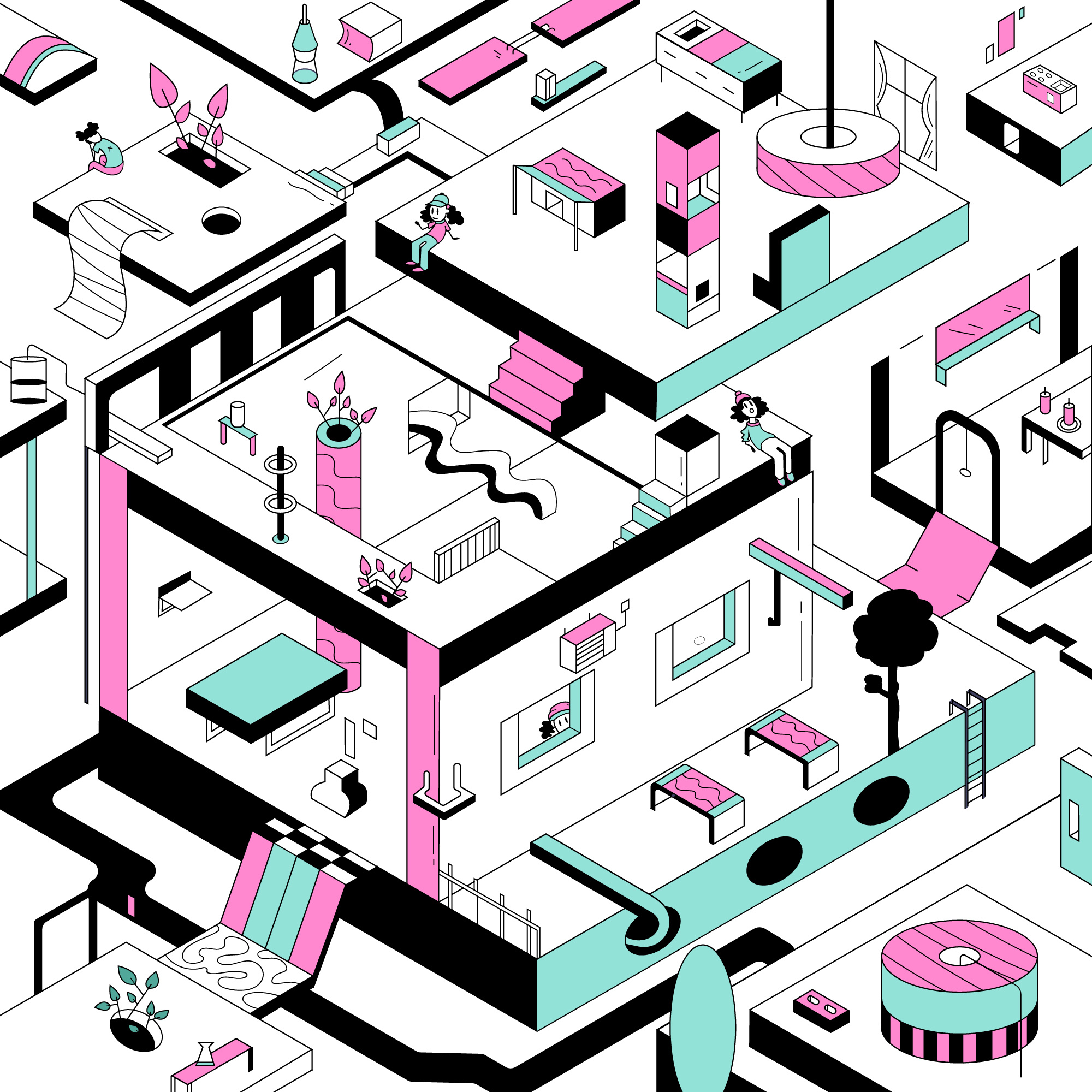 Isometric Illustration - The Downside Up animation illustration isometric isometric illustration motion graphics vector vector illustration